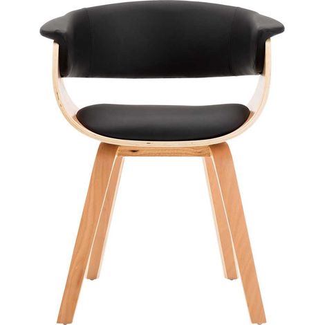 Maison Exclusive - Chaise à manger noir bois courbé et similicuir (1/5)