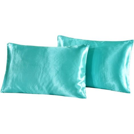 Taie D Oreiller - Satin Polyester 100 % - 50 X 65 Cm - Fermeture Enveloppe - Pour Cheveux Et Peau - Lot De 2 (1/5)