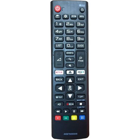 Télécommande TV AKB75095308, neuve et de remplacement, compatible avec divers téléviseurs LG Ultra HD (modèles LG 28MT49S, 32LJ610V, 43UJ630V et 43UJ634V). (1/5)
