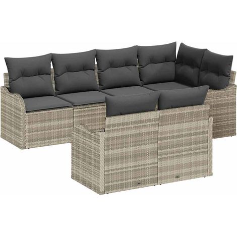 Maison Exclusive - Set Divano da Giardino Grigio chiaro polyrattan