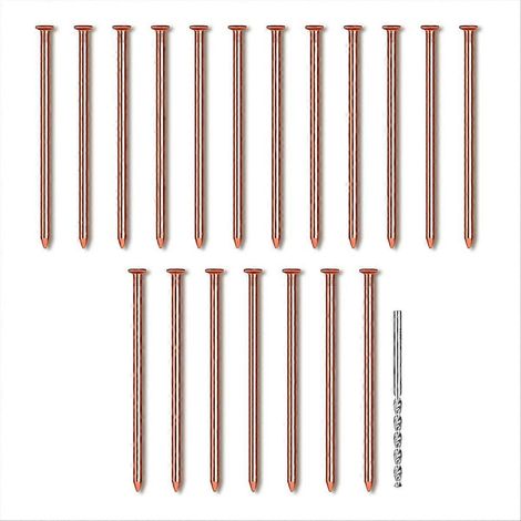 25 Nägel aus reinem Kupfer, 8 cm lang, Set mit Bohrer (1/5)
