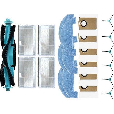 Accessori per l'aspirapolvere Ultenic T20 Pro: spazzola principale, spazzola laterale, sacchetto raccoglipolvere, filtro e panno per la pulizia. (1/5)