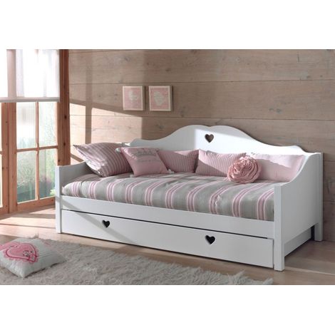 Lit Banquette Enfant à Tiroir "Amori" 90x200cm Blanc (1/4)