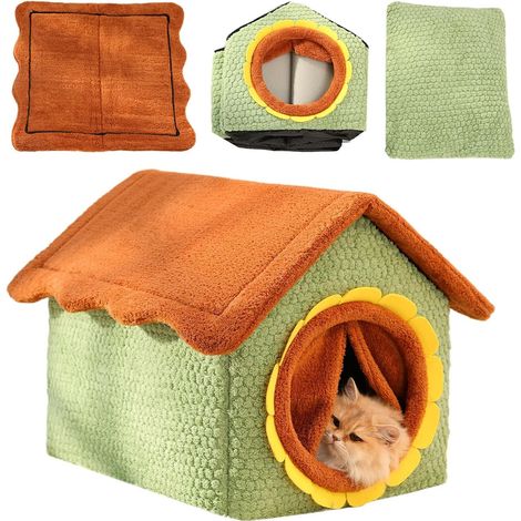 Maison pour Chat, Maison Amovible Et Lavable, Lit pour Chat Caverne (1/5)