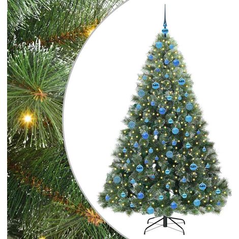 vidaXL Artificial Christmas Tree with 300 LEDs Green 180 cm PE and PVC
