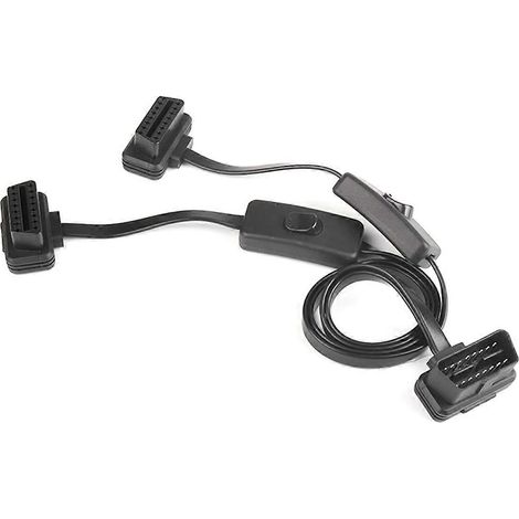 Câble d'extension OBD2 16 broches de 60 cm avec interrupteur et adaptateur de prise (1/5)