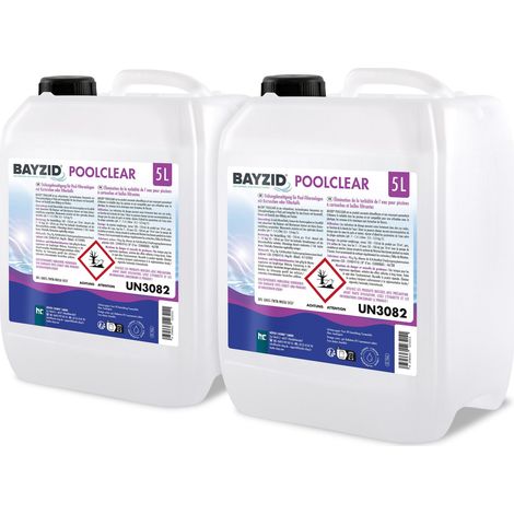 2x 5 L BAYZID® Poolclear - Trübungsbeseitigung für Pool-Filter mit Kartuschen & Filterballs