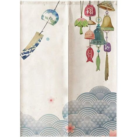 Rideau de Porte Japonais, Japon, Restaurant, Rideau de Chambre, Mur de Tapisserie, Rideaux, Rideau de séparation (65 x 90cm) (1/5)