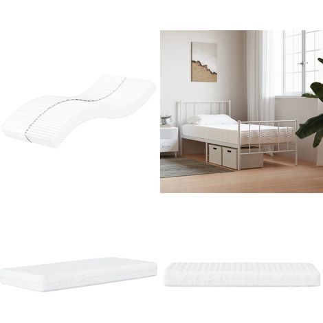 Matelas en mousse blanc 90x200 cm dureté H2 H3 - Matelas Mousse - Matelas Blanc - Matelas Double - Literie - Sommier - Home & Living