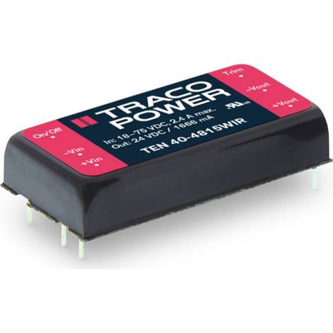TracoPower TEN 40-2425WIR Convertisseur CC/CC pour circuits imprimés 48 V/DC 24 V/DC, -24 V/DC 833 mA 40 W Nbr. de sorties: 2 x Contenu 1 pc(s) Y473183