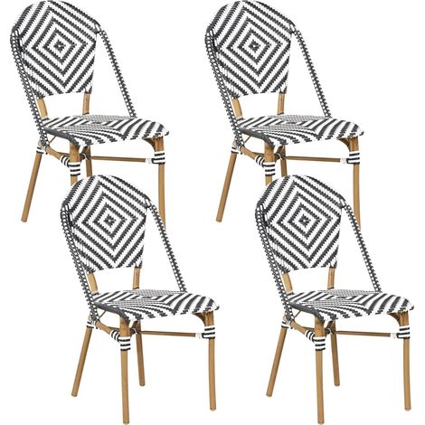 Set mit 4 Stühlen RIFREDDO Schwarz / Weiß