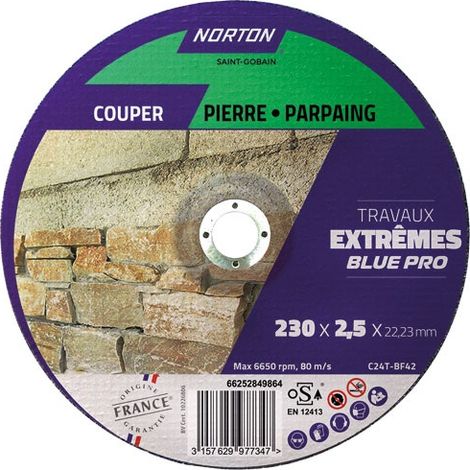 Disco da taglio con mozzo spostato esterno, materiali 230x2,5x22 - Norton
