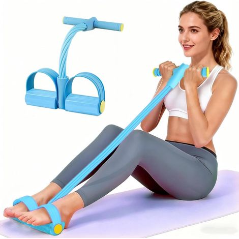 Corde de Tension Multifonction Élastique Musculation NBR Poignées Mousse Bande de Résistance 6 Tubes (1/4)