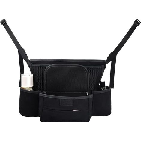 Organizer per seggiolino auto, borsa portaoggetti da appendere tra i sedili anteriori con portaborse per bevande, telefono e fazzoletti, protezione per schienale auto, 36x25 cm, di DEBUNS (1/4)