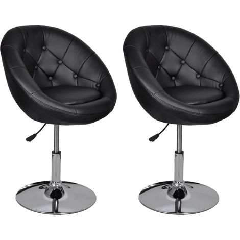 Maison Exclusive - Cocktailsessel 2 Stk. Schwarz Kunstleder