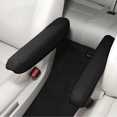 2 Pièces Housse D'accoudoir De Voiture, Couverture Cuir Microfibre D'accoudoir De Siège Avant Voiture, Couverture Pour Console Centrale D'accoudoir Voiture, Accessoires Automobiles(Noir) (1/5)