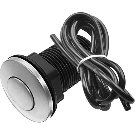 Bouton pneumatique, inox, noir, avec tuyau (1/5)