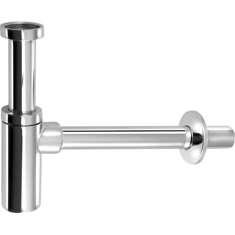 Siphon de lavabo 5/4", bec 32 mm, forme ronde, finition chromée, pour installation de lavabo (1/4)