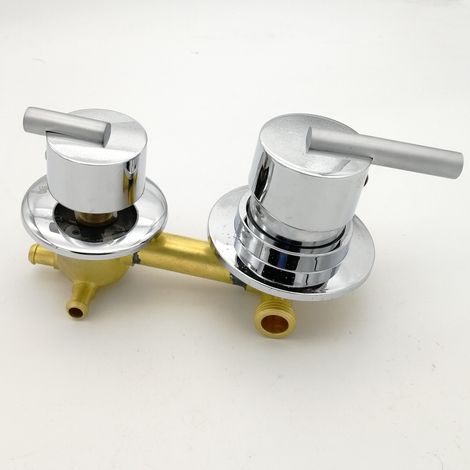 3 Voies Sortie Dobinet Cabine De Douche, Mitigeur Cabine De Douche, Mitigeur Douche d'eau Filetage/Intubation, pour Cabine Ou Hammam Intubation 5 Way 12-12.5cm (1/5)