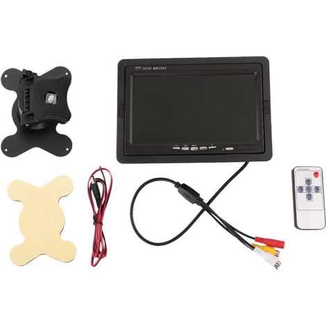 Monitor TFT LCD a color HD de 7 pulgadas (12V-24V) para cámara de visión trasera CCTV de coche (1/5)