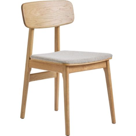 Lot de 2 chaises en tissu et bois - Beige - Orr (1/5)