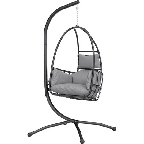 Suspension suspendue pour œuf support de panier pliable repose-tête oreiller poche latérale charge 120 kg gris foncé