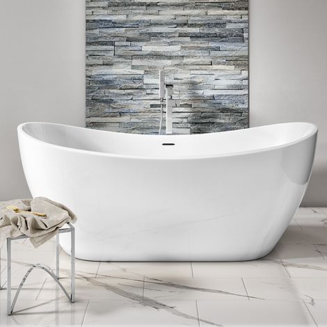 Freestanding Modern Double Ended Bath 1800mm - Rose By Voda Design (1/3)