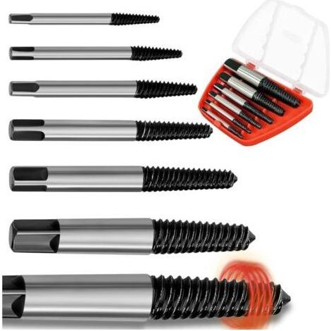6 Pièces Extracteur de Vis, Extracteur Vis Cassée, Extracteur de Boulons, Jeu D'extracteurs de Vis, Outils D'extraction De Vis pour Desserrer et Enlever les Vis Bloquées ou Cassées (1/5)