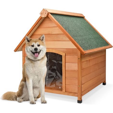 Niche pour Chien en Bois XL/XXL d'extérieur avec Toit incliné imperméable et Tente Thermique, Niche isolée pour intérieur et extérieur, résistante aux intempéries, 91 x 126 x 104 cm (1/5)