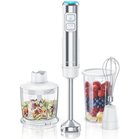 Arendo Stabmixer Edelstahl Set mit DC Motor - inkl. 800 ml Messbecher + Schneebesen (1/5)