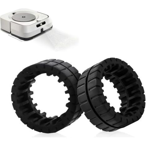 Lot de 2 pneus de rechange antidérapants en caoutchouc résistant à l'usure pour aspirateur iRobot Braava Jet M6 (1/5)