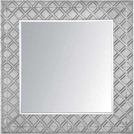 Specchio da parete in color argento 80x80 Evettes