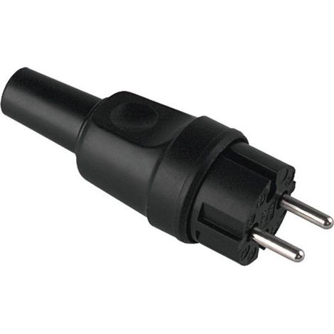 Bachmann 919.179 Konturenstecker Vollgummi 250 V Schwarz IP44