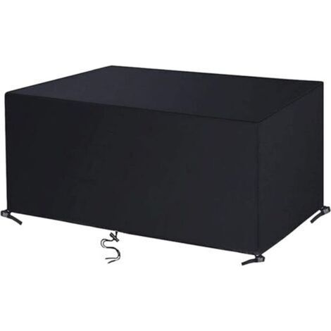 Gartenmöbelabdeckung 215 x 105 x 75 cm, Schwarz, 420D Oxford-Gewebe, Rechteckige Gartentischabdeckung, Schutzplane für Gartenmöbel, Wasserdicht, Winddicht, UV-beständig, Kältebeständig (1/5)