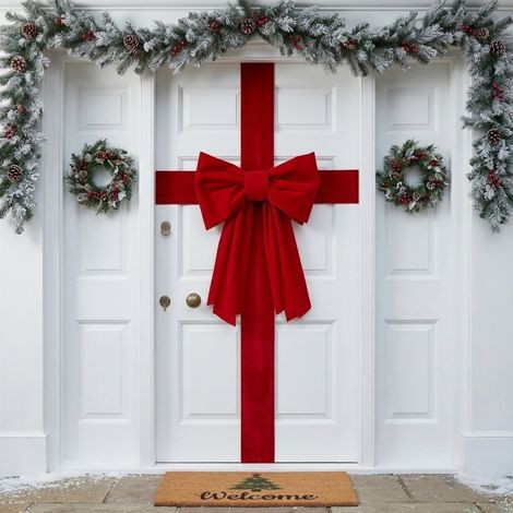 Large Double Layer Christmas Door Bow (1/2)