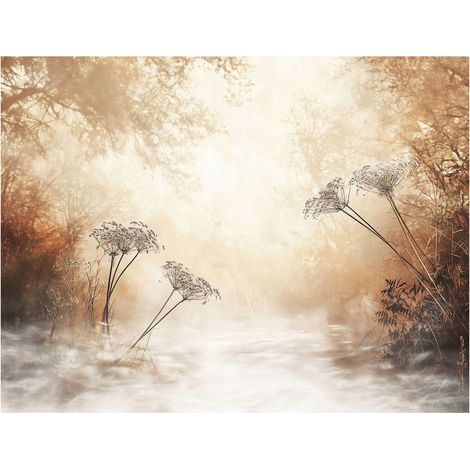 Papier peint arbre bohème beige, décoration murale ethnique pour salon ou chambre à coucher – 150 x 105 cm Wallarena (1/4)
