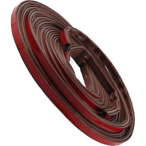 Joint de porte en silicone anti-effraction, bande de protection pour fenêtres en forme de I, adhésif pour portes PVC, coupe-vent, 10x8mm (6 mètres), marron (1/5)