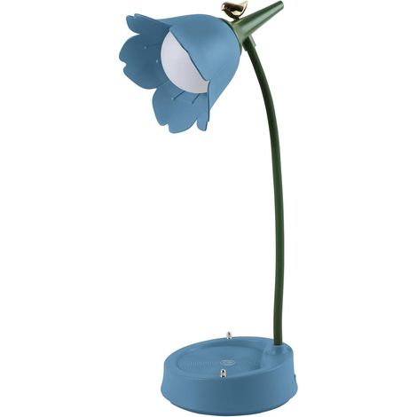 Lampada da scrivania a LED - Luminosità regolabile - Comandi touch e ricarica USB - Collo flessibile - Motivo floreale rosa - Batteria da 1200 mAh (1/5)