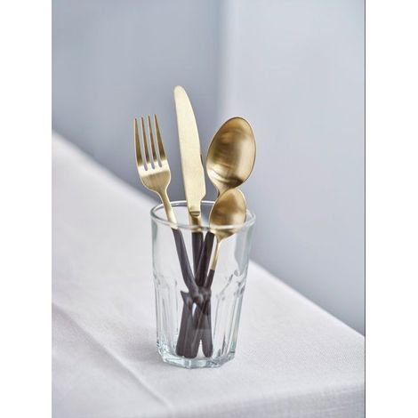 Posate - COSY & TRENDY - Olivia 16 pz - Champagne/Nero - Design elegante (1/4)