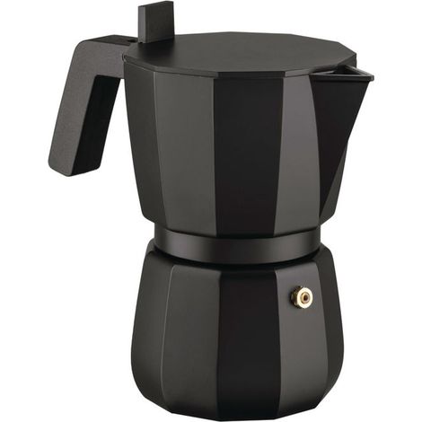 Alessi Moka DC06/6 B Caffettiera in Alluminio Pressofuso 6 Tazze Nera