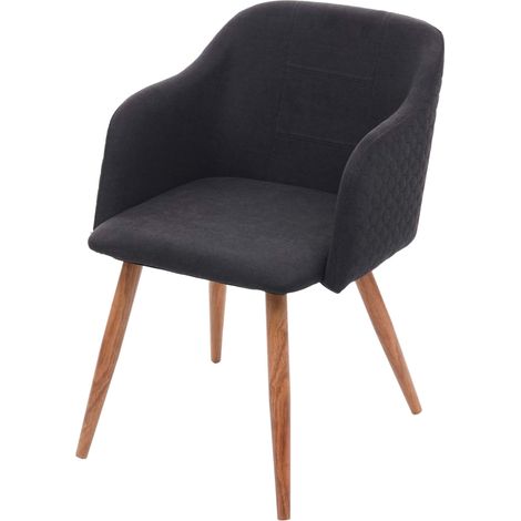 Sedia poltroncine eleganti HHG-237 design retro anni 50 metallo tessuto antracite