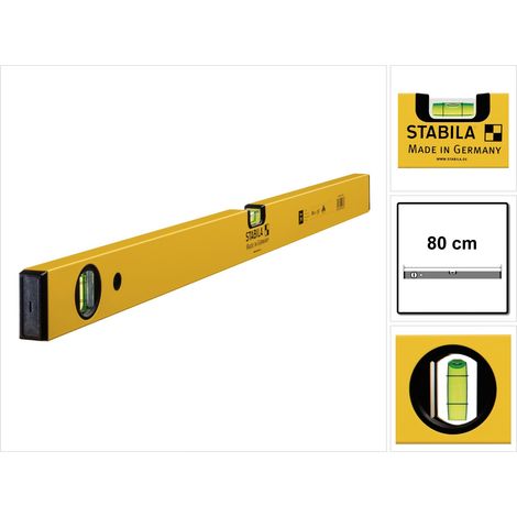 Stabila 70-80 Single Plumb Spirit Level – 80cm with Two Vials for Horizontal and Vertical Measurements (Model STB7080)