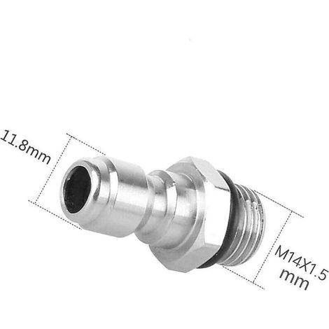 Connettore a sgancio rapido da 1/4", adattatore a sgancio rapido da 14 mm maschio a 1/4 di pollice per spruzzatore di sapone per idropulitrice, lancia per schiuma da neve, raccordo in acciaio inossida