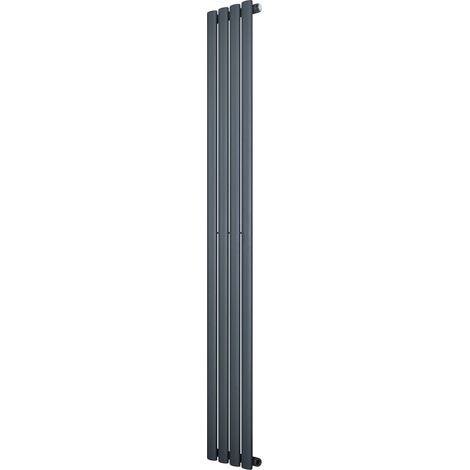 Oval Single Column Radiator - 1800 x 240mm - Anthracite Grey (1/5)
