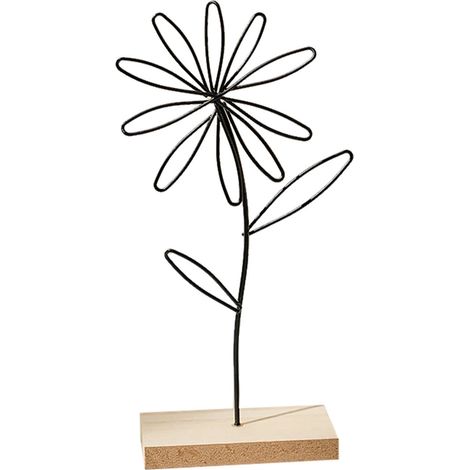 Ornement Feuille - Sculpture Table En Métal Doré Et Base En Bois - Décoration Intérieure Pour Salon Chambre Bureau Étagère - Unité (1/5)