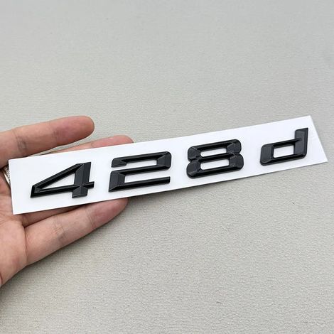 (428d Noir) - Autocollant logo 3D ABS pour coffre arrière de voiture, compatible avec BMW Série 4 420d 420i F32 F36, marquage arrière automatique (1/5)