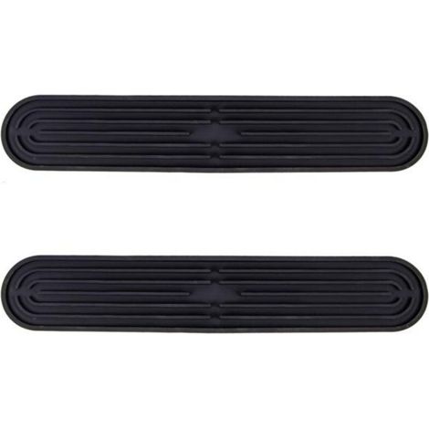 2-Piece Narrow Dish Draining Mats, Silicone Bar Mat Strips, Non-Slip Drying Mats for Dishes, Cups, Bottles, Cutting Boards, Sink Organizer, 43 x 7.8 x 1 cm, Black (1/5)