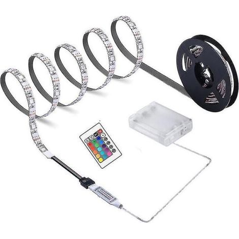 Bande lumineuse LED avec télécommande et boîtier à piles, haute luminosité, étanche IP65, décoration murale, DC 5 V (1/4)