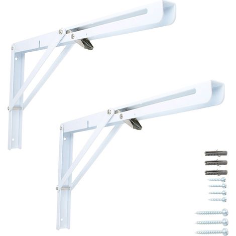 Weiß 400x215mm Klappstütze 1 Paar Klappkonsolen Klappregalhalter Faltkonsole (1/5)