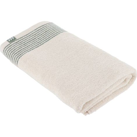 Telo da bagno a righe 90x150 cm 100% cotone - avorio verde salvia - Tendance (1/4)